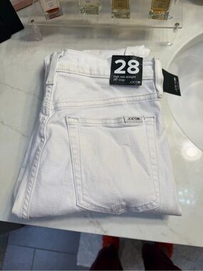 Joe's Jeans White High-Rise Straight Crop Denim